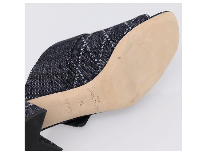 LOUIS VUITTON Sandalen Denim 36 Blue LV Auth 204934M Blau - Ansicht 8