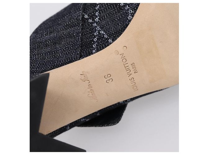 LOUIS VUITTON Sandalen Denim 36 Blue LV Auth 204934M Blau - Ansicht 9