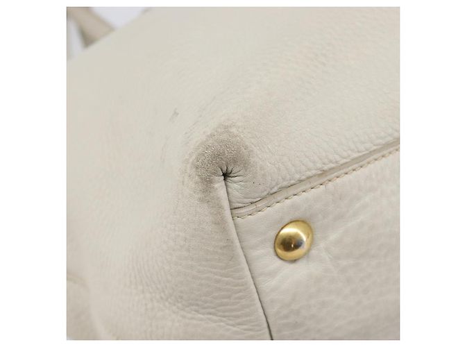 Bolso Tote Miu Miu Cuero 2way White Gold Auth 206037A Blanco Dorado - vista 19