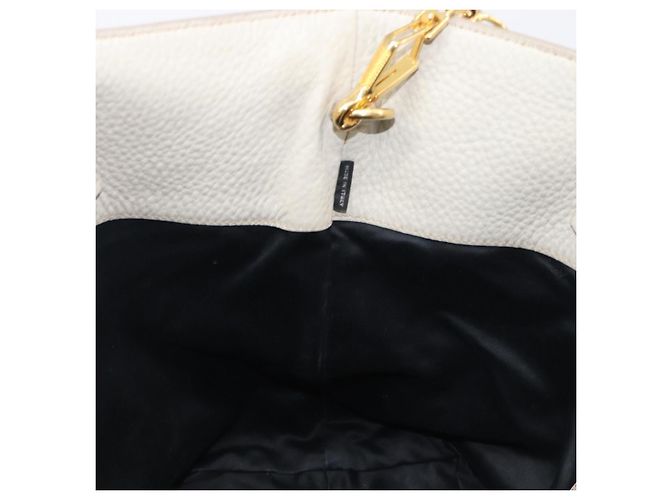 Bolso Tote Miu Miu Cuero 2way White Gold Auth 206037A Blanco Dorado - vista 28