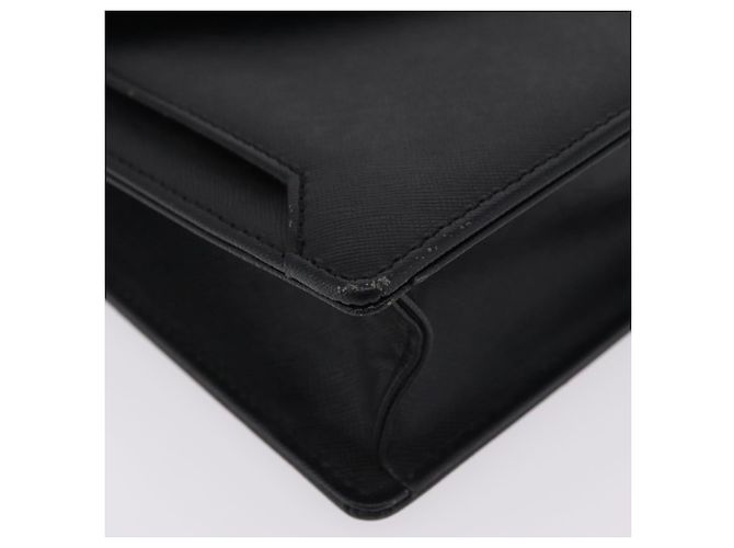Borsa a pochette BURBERRY in pelle nera e argento Auth 203385 Nero - vista 10