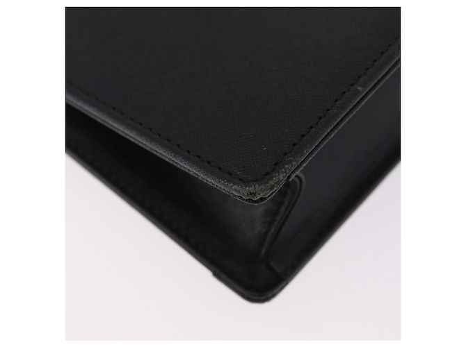 Borsa a pochette BURBERRY in pelle nera e argento Auth 203385 Nero - vista 15