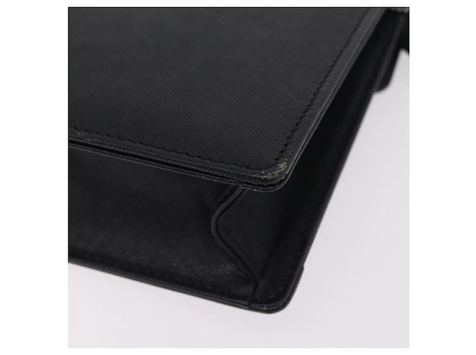 Borsa a pochette BURBERRY in pelle nera e argento Auth 203385 Nero - vista 16