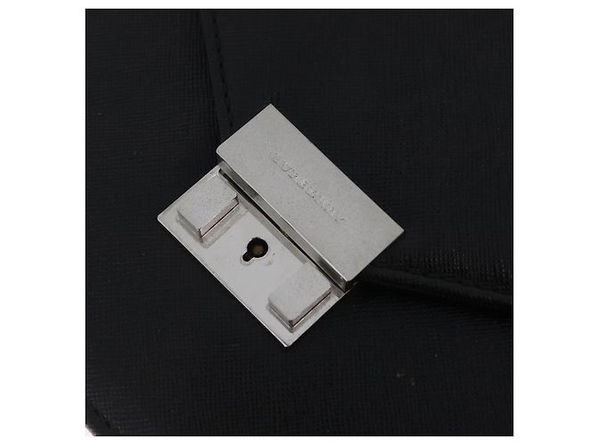 Borsa a pochette BURBERRY in pelle nera e argento Auth 203385 Nero - vista 17