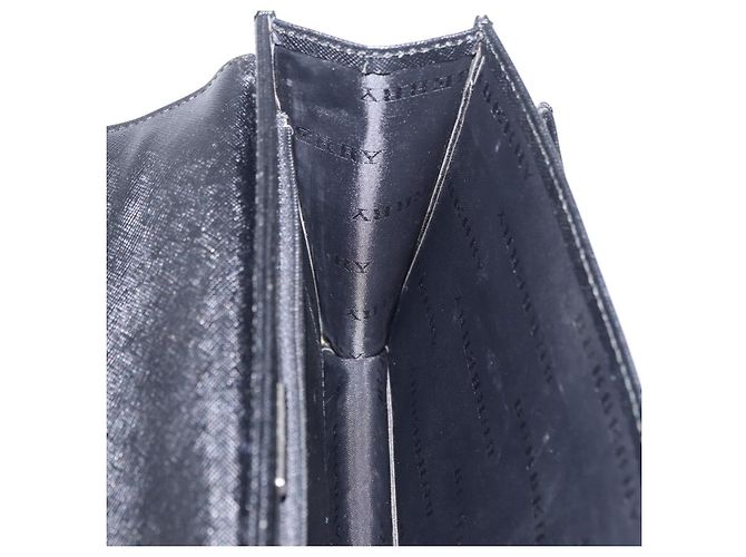Borsa a pochette BURBERRY in pelle nera e argento Auth 203385 Nero - vista 21