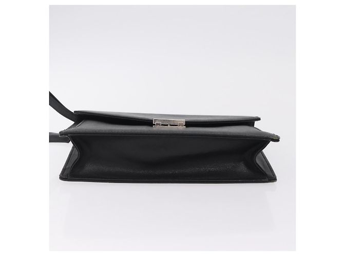 Borsa a pochette BURBERRY in pelle nera e argento Auth 203385 Nero - vista 6