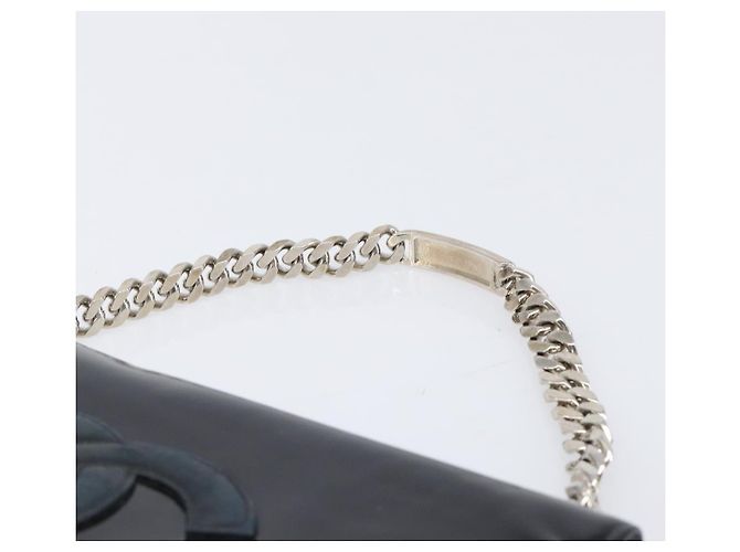 CHANEL COCO Mark Chain Handtasche aus Lackleder Schwarz Silber CC Auth bs37188 - Ansicht 15
