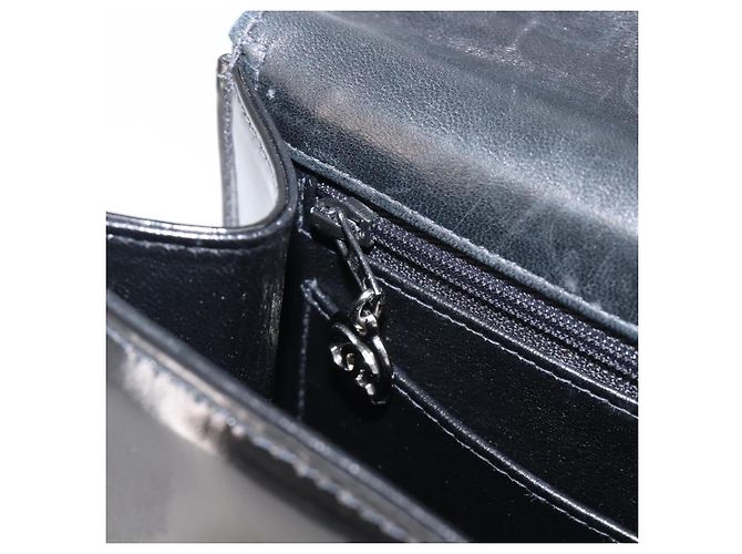 CHANEL COCO Mark Chain Handtasche aus Lackleder Schwarz Silber CC Auth bs37188 - Ansicht 25