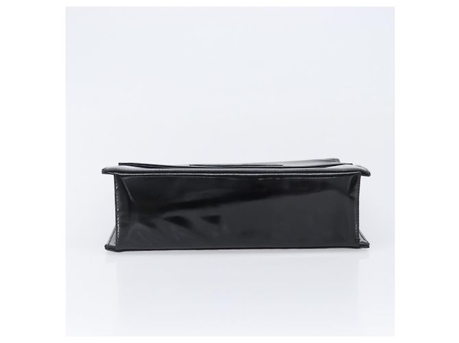 CHANEL COCO Mark Chain Handtasche aus Lackleder Schwarz Silber CC Auth bs37188 - Ansicht 5