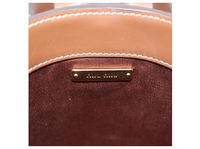 Borsa a mano Miu Miu in pelle 2way marrone tono oro Auth bs37103M - vista 27