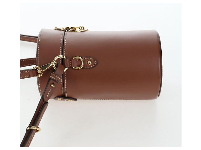 Borsa a mano Miu Miu in pelle 2way marrone tono oro Auth bs37103M - vista 3