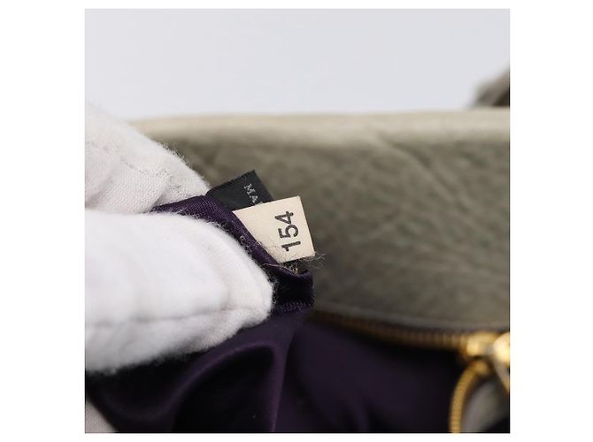 Miu Miu Tote Bag Vitellolux Gray Gold Auth 206009V Braun Golden - Ansicht 12