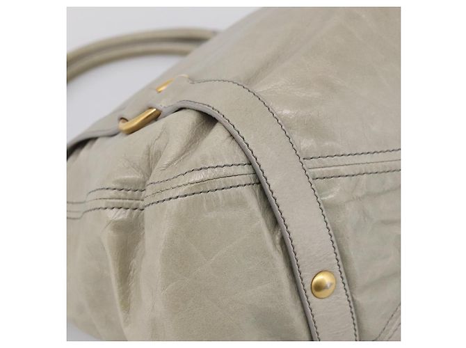 Miu Miu Tote Bag Vitellolux Gray Gold Auth 206009V Braun Golden - Ansicht 17