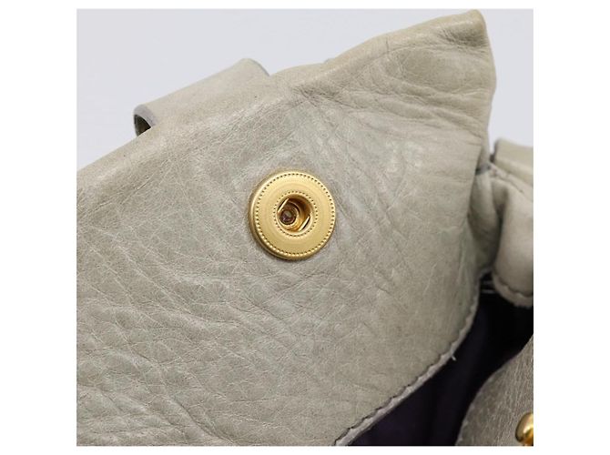 Miu Miu Tote Bag Vitellolux Gray Gold Auth 206009V Braun Golden - Ansicht 9