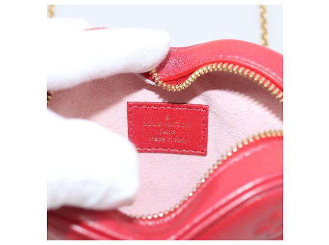 LOUIS VUITTON Collezione Falling In Love Hearton Pouch M80837 LV Auth ka6395M Rosso D'oro - vista 10