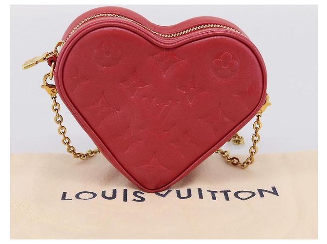 LOUIS VUITTON Collezione Falling In Love Hearton Pouch M80837 LV Auth ka6395M Rosso D'oro - vista 12
