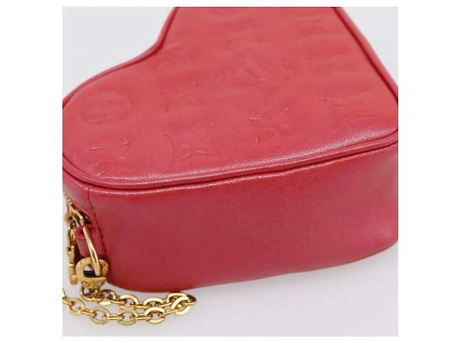 LOUIS VUITTON Collezione Falling In Love Hearton Pouch M80837 LV Auth ka6395M Rosso D'oro - vista 15
