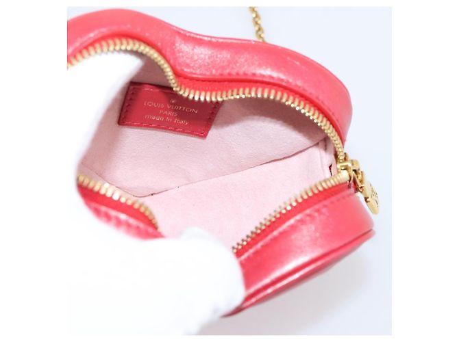 LOUIS VUITTON Collezione Falling In Love Hearton Pouch M80837 LV Auth ka6395M Rosso D'oro - vista 18