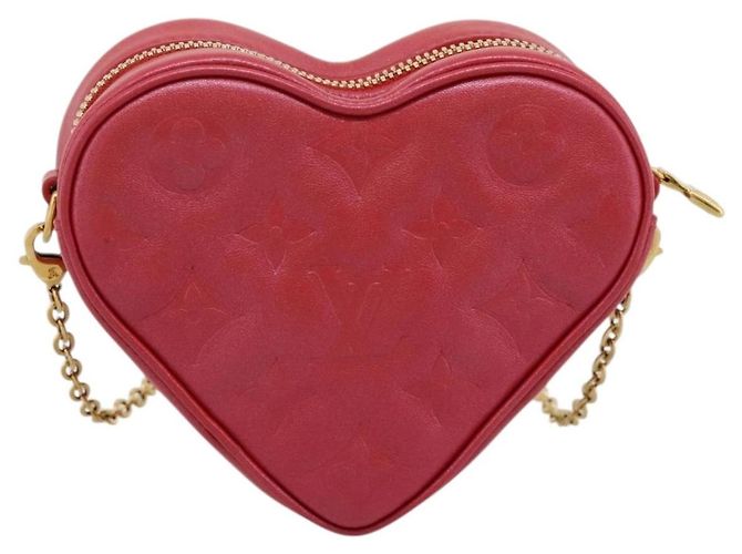 LOUIS VUITTON Collezione Falling In Love Hearton Pouch M80837 LV Auth ka6395M Rosso D'oro - vista 2
