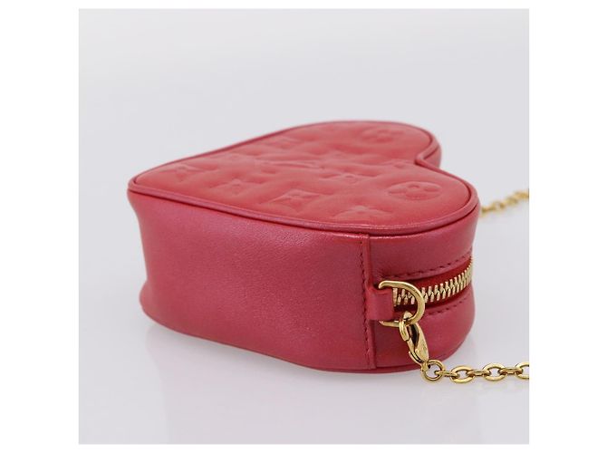 LOUIS VUITTON Collezione Falling In Love Hearton Pouch M80837 LV Auth ka6395M Rosso D'oro - vista 4