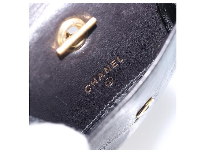 Estuche de Gafas CHANEL Lamb Skin Dark Brown CC Auth bs37291 Marrón oscuro - vista 10