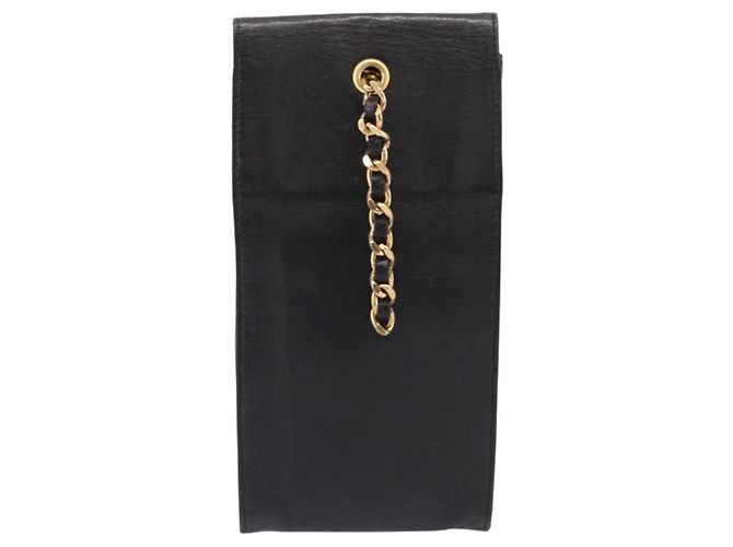 Estuche de Gafas CHANEL Lamb Skin Dark Brown CC Auth bs37291 Marrón oscuro - vista 2