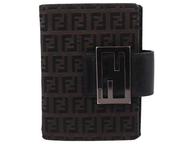 Funda de agenda FENDI Zucchino Canvas Navy Silver Auth bs37215 Plata Azul marino - vista 13