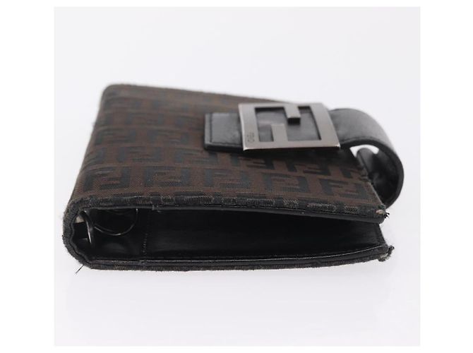 Funda de agenda FENDI Zucchino Canvas Navy Silver Auth bs37215 Plata Azul marino - vista 7