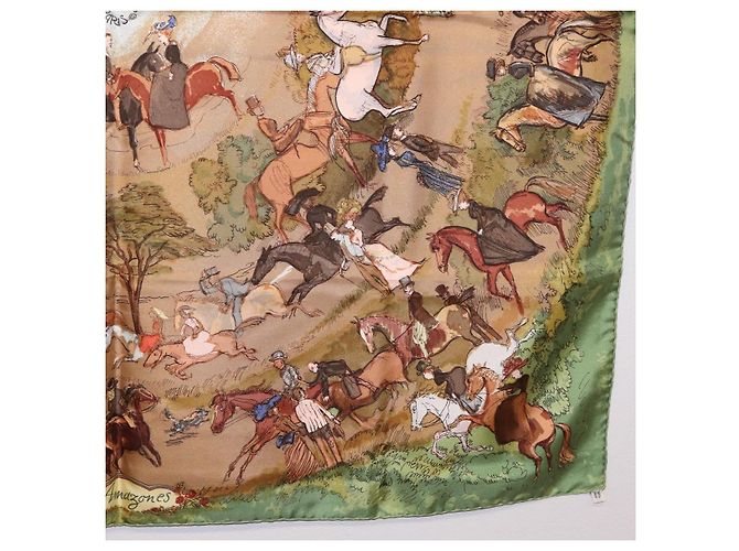 Hermès HERMES Carre 90 Scarf Silk Green Auth 199701M Grün - Ansicht 11