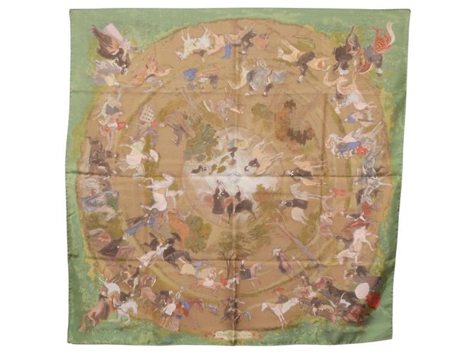 Hermès HERMES Carre 90 Scarf Silk Green Auth 199701M Grün - Ansicht 14