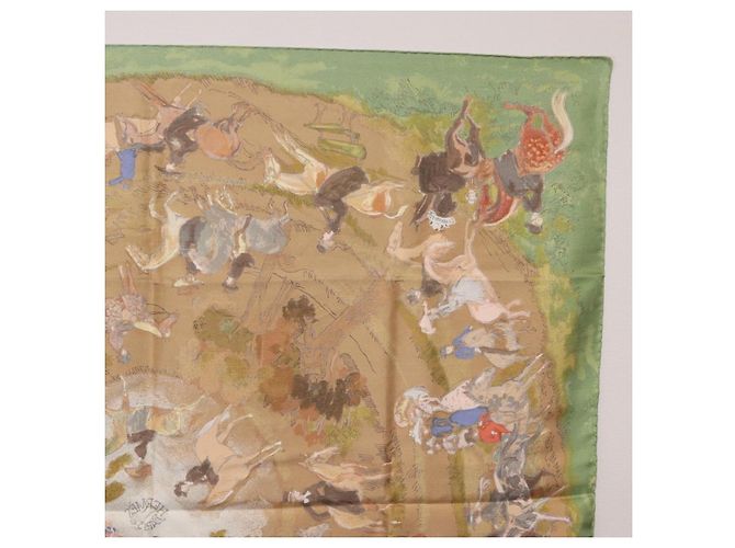 Hermès HERMES Carre 90 Scarf Silk Green Auth 199701M Grün - Ansicht 17