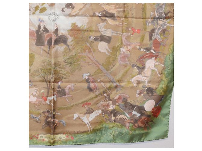 Hermès HERMES Carre 90 Scarf Silk Green Auth 199701M Grün - Ansicht 23
