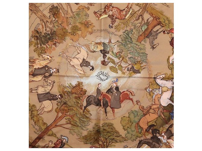 Hermès HERMES Carre 90 Scarf Silk Green Auth 199701M Grün - Ansicht 7