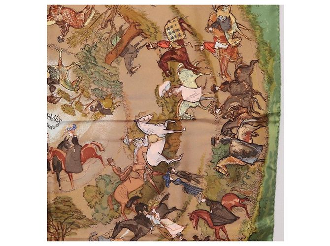 Hermès HERMES Carre 90 Scarf Silk Green Auth 199701M Grün - Ansicht 8