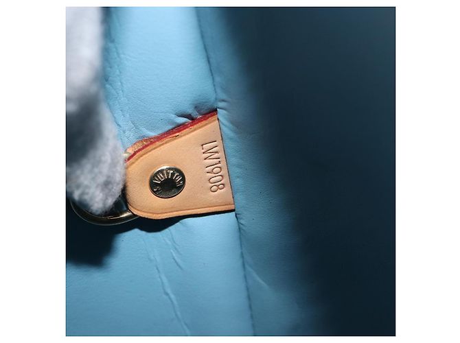 Borsa a mano LOUIS VUITTON Monogram Vernis Houston Baby Blue M91005 LV Auth ep15961 Blu chiaro - vista 12