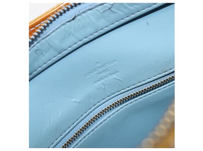 Borsa a mano LOUIS VUITTON Monogram Vernis Houston Baby Blue M91005 LV Auth ep15961 Blu chiaro - vista 21