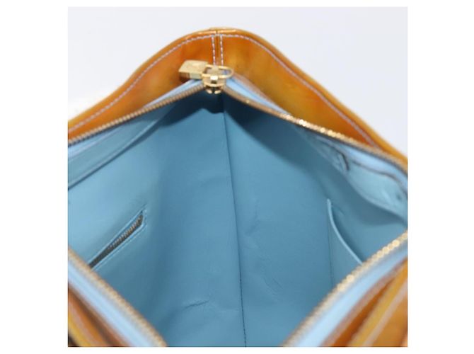 Borsa a mano LOUIS VUITTON Monogram Vernis Houston Baby Blue M91005 LV Auth ep15961 Blu chiaro - vista 22