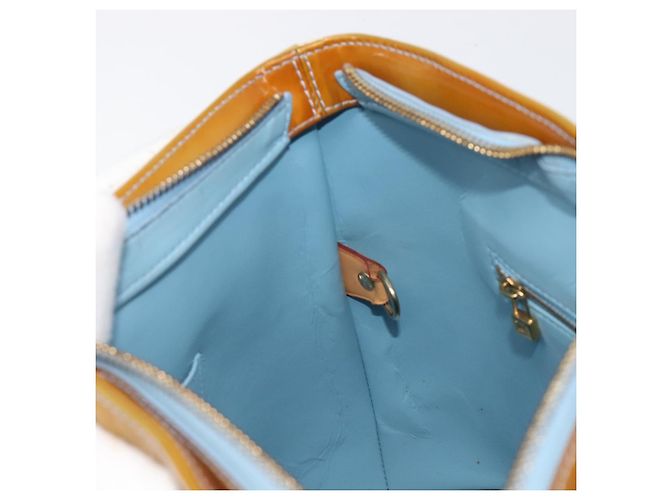 Borsa a mano LOUIS VUITTON Monogram Vernis Houston Baby Blue M91005 LV Auth ep15961 Blu chiaro - vista 23