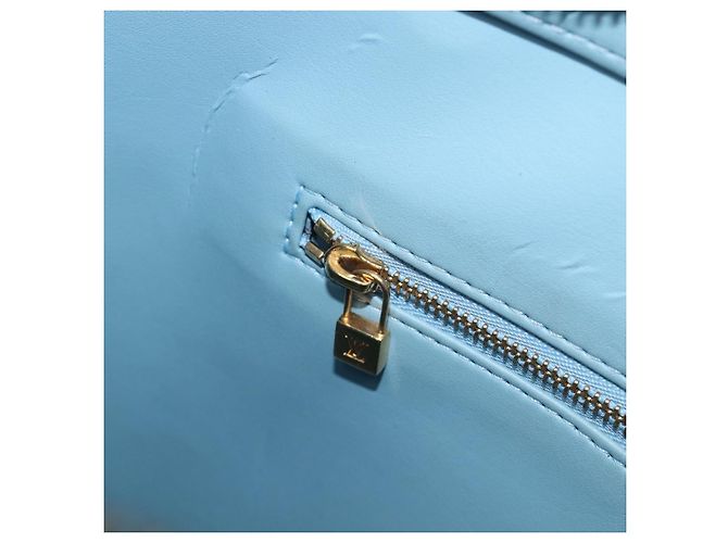 Borsa a mano LOUIS VUITTON Monogram Vernis Houston Baby Blue M91005 LV Auth ep15961 Blu chiaro - vista 24