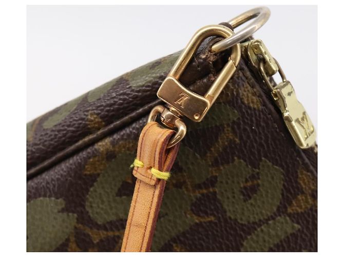 LOUIS VUITTON Monogram Graffiti Pochette Pouch Khaki M92191 LV Auth 206399A Caqui Monograma - vista 19