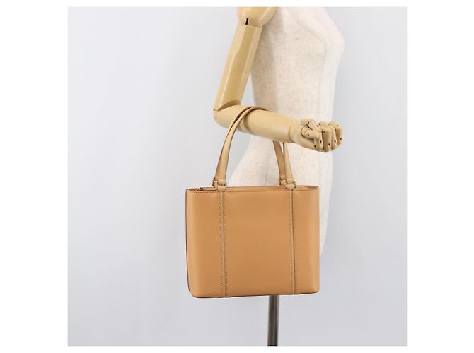 Borsa a mano BURBERRY in pelle Beige Gold Auth 206131A D'oro - vista 28