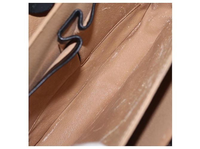 Céline Bolsa de mão CELINE em couro 2way Preta Tom Dourado Auth mr2993 Preto - vista 10