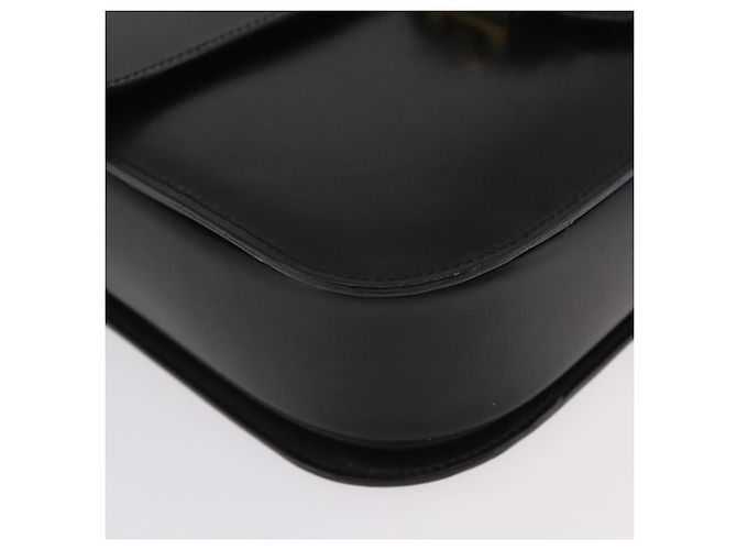 Céline Bolsa de mão CELINE em couro 2way Preta Tom Dourado Auth mr2993 Preto - vista 18