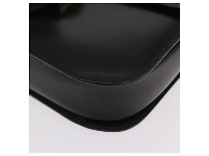 Céline Bolsa de mão CELINE em couro 2way Preta Tom Dourado Auth mr2993 Preto - vista 19