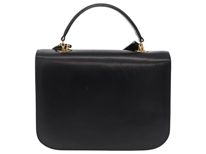Céline Bolsa de mão CELINE em couro 2way Preta Tom Dourado Auth mr2993 Preto - vista 2