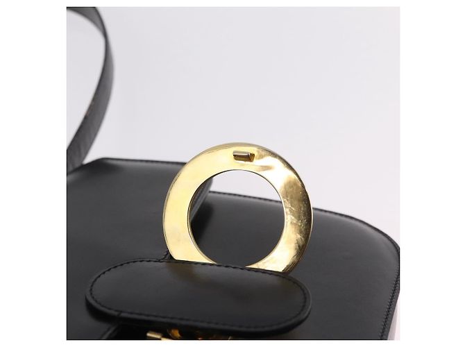 Céline Bolsa de mão CELINE em couro 2way Preta Tom Dourado Auth mr2993 Preto - vista 23