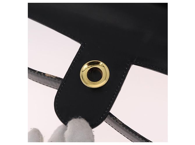 Céline Bolsa de mão CELINE em couro 2way Preta Tom Dourado Auth mr2993 Preto - vista 25