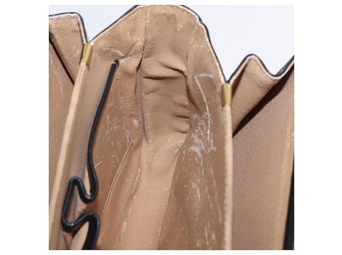 Céline Bolsa de mão CELINE em couro 2way Preta Tom Dourado Auth mr2993 Preto - vista 27