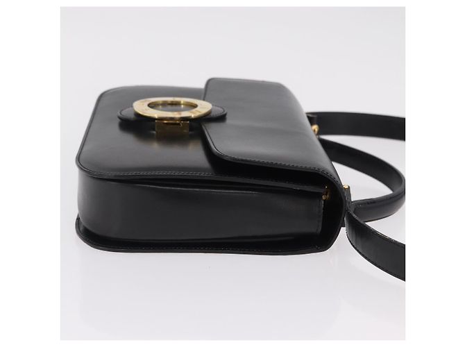 Céline Bolsa de mão CELINE em couro 2way Preta Tom Dourado Auth mr2993 Preto - vista 3