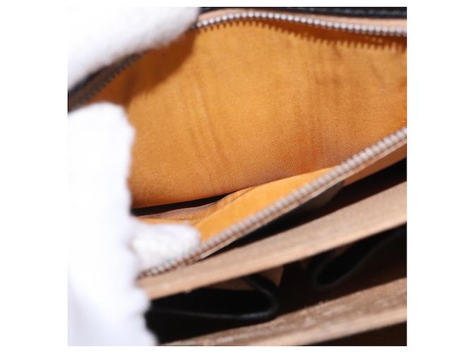 Céline Bolsa de mão CELINE em couro 2way Preta Tom Dourado Auth mr2993 Preto - vista 32